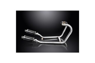 Sistema di scarico completo per 1200 Thruxton R/Rs 16-22 Ds70 Ovale 225mm Silenziatore Fibra di Carbonio 2-2