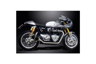 Komplette Abgasanlage für 1200 Thruxton R/Rs 16-22 Ds70 Ovaler 225-mm-Karbonfaser-Schalldämpfer 2-2