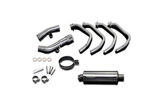 Complete exhaust system with 350mm stainless steel silencers. kawasaki zzr400 1990 2009