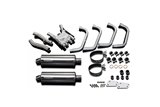 Sistema di scarico completo silenziatori ovali in acciaio inox da 350 mm yamaha fj1200 1988 1990