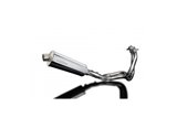 Sistema di scarico completo silenziatori ovali in acciaio inox da 350 mm yamaha xjr1300 1998 2007