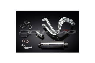 Sistema di scarico completo per Kawasaki Kle650 Versys 15-20 Silenziatore Ovale Inox 350mm