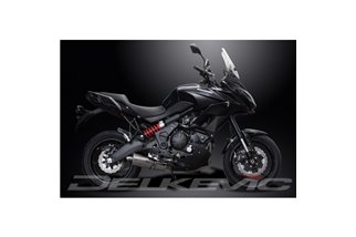 Sistema di scarico completo per Kawasaki Kle650 Versys 15-20 Silenziatore Ovale Inox 350mm