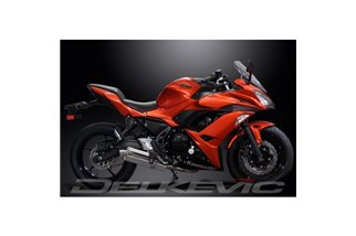 Sistema di scarico completo per Kawasaki Ninja 650 2017-20 Silenziatore Ovale Inox 350mm