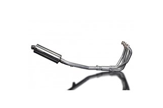 Sistema di scarico completo per Suzuki Gsf650 Bandit 05-07 Silenziatore Ovale Inox 350mm