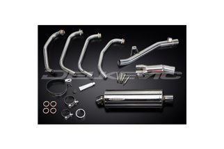 Sistema di scarico completo per Suzuki Gsf650 Bandit 05-07 Silenziatore Ovale Inox 350mm