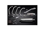 Sistema di scarico completo per Suzuki Gsf650 Bandit 05-07 Silenziatore Ovale Inox 350mm