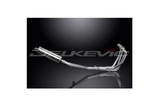 Complete exhaust system for Suzuki Gsf650 Bandit 05-07 Oval Stainless Steel Muffler 350mm