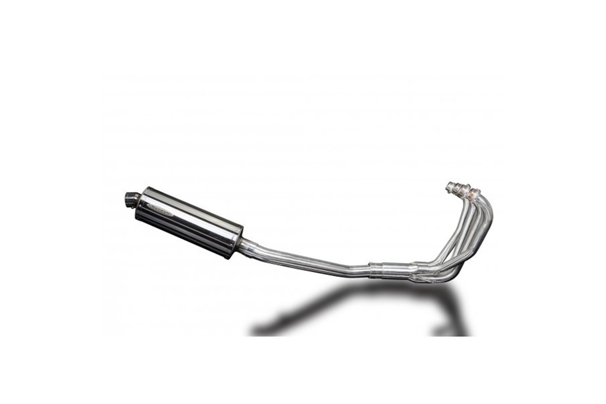 Complete exhaust system for Suzuki Gsx750F Sports 98-06 Oval Stainless Steel Muffler 350mm