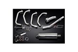 Complete exhaust system for Suzuki Gsx750F Sports 98-06 Oval Stainless Steel Muffler 350mm