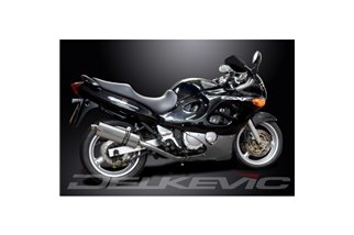 Sistema di scarico completo per Suzuki Gsx750F Sports 98-06 Silenziatore Ovale Inox 350mm