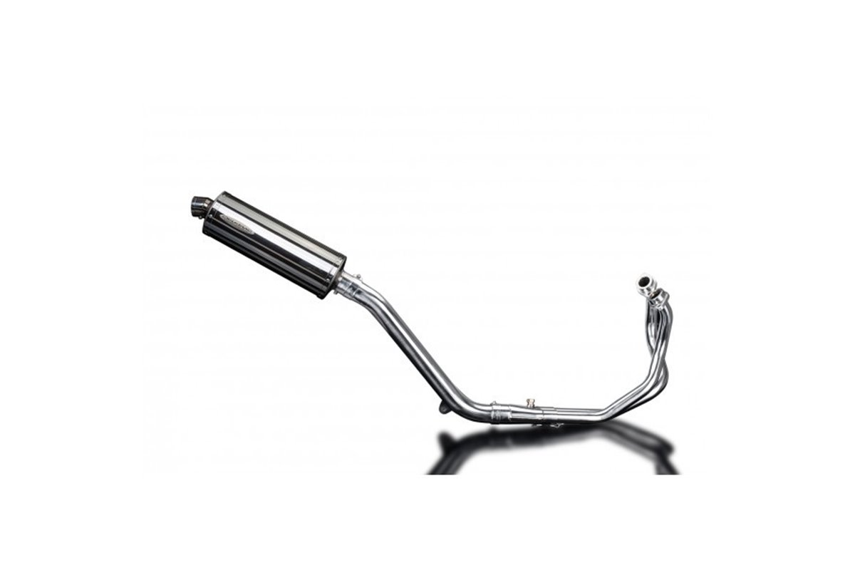 Complete exhaust system with 350 mm oval stainless steel silencer triumph tiger 800 2010 2019