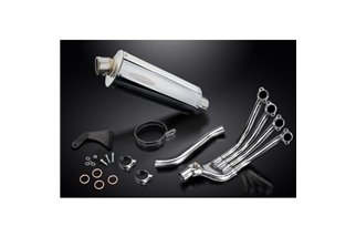 Komplette Abgasanlage für Honda Cb650R Cb650R 2019–2021 4–1, ovaler 350-mm-Stahlschalldämpfer