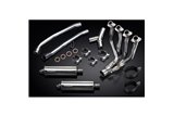 Complete exhaust system for Kawasaki Zzr1400 12-20 4-2 350mm Stainless Steel Oval Bsau Mufflers