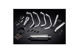 Sistema di scarico completo per Kawasaki Versys 1000 10-14 Full 4-1 350mm Stainless Ovale Bsau Silenziatore