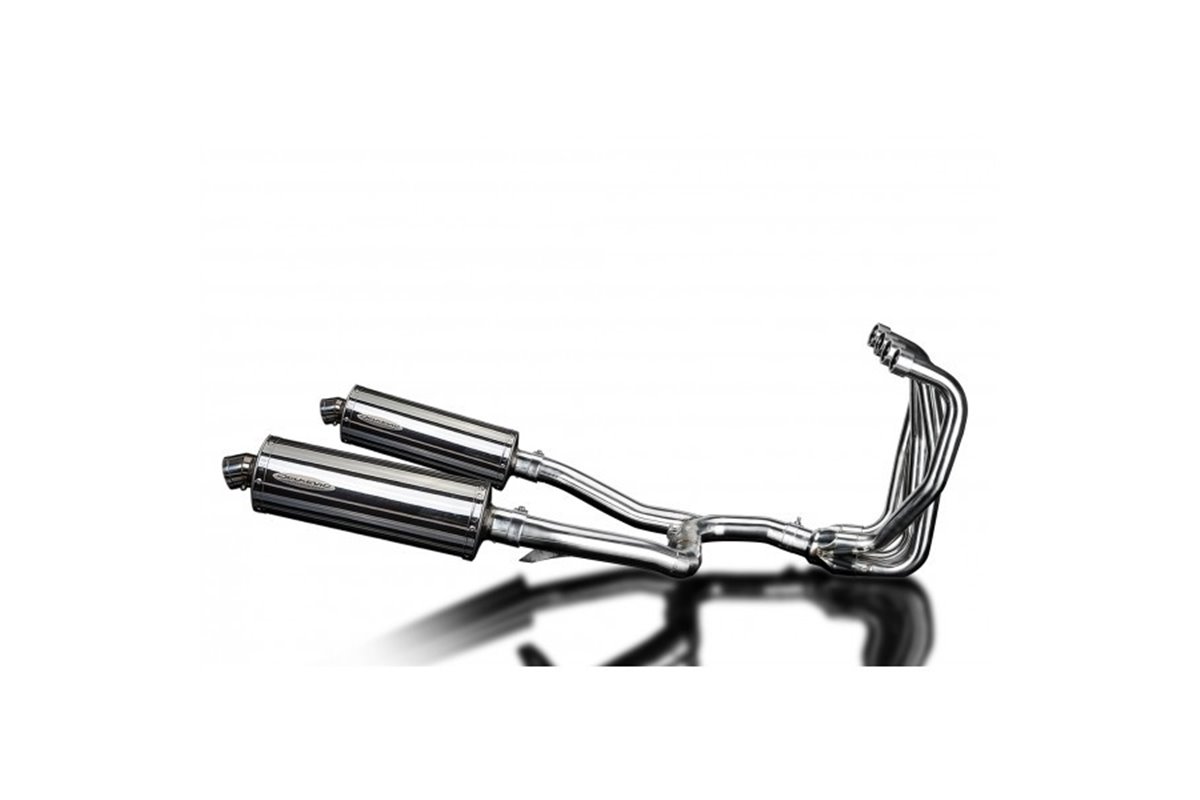 Complete exhaust system for Kawasaki Zzr1100 Gpz1100S 4-2 350mm Stainless Steel Oval Bsau Muffler