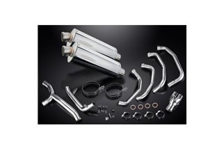 Complete exhaust system for Kawasaki Zzr1100 Gpz1100S 4-2 350mm Stainless Steel Oval Bsau Muffler