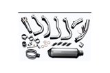 Complete exhaust system titanium silencers xoval bsau 343mm kawasaki zzr1400 2008 2011