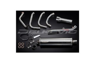 Komplette Abgasanlage für Honda Cbr1100Xx Blackbird 4-1 450 mm Edelstahl Oval Bsau