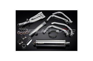 Sistema di scarico completo per Honda Cbr600F 91-98 4-1 450mm Inox Ovale Bsau Silenziatore