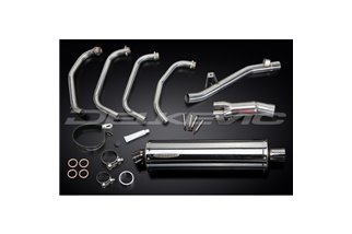 Complete exhaust system for Suzuki Gsf650 Bandit 05-07 Stainless Steel Oval Muffler 450mm