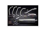 Complete exhaust system for Suzuki Gsf650 Bandit 05-07 Stainless Steel Oval Muffler 450mm