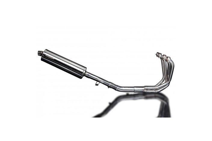 Complete exhaust system with steel silencers 450 mm kawasaki zzr400 1990 2009