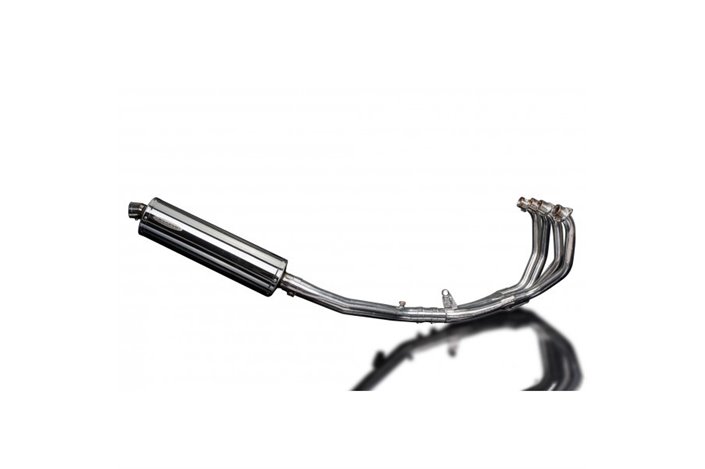 Sistema di scarico completo silenziatori ovali in acciaio inox da 450 mm yamaha xjr1300 1998 2006