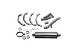 Complete exhaust system 450mm oval stainless steel silencers yamaha xjr1300 1998 2006