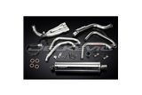 Sistema di scarico completo per Honda CB600F Hornet 1998-02 450mm Stainless Ovale Silenziatore