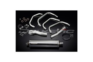 Complete exhaust system for Kawasaki Zr7S 450mm Stainless Oval Bsau silencer