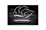 Complete exhaust system for Kawasaki Zr7S 450mm Stainless Oval Bsau silencer