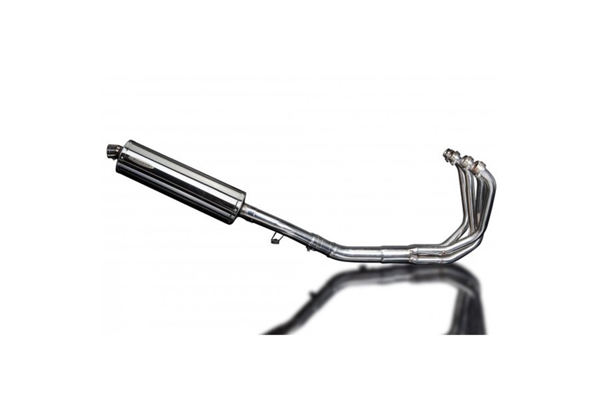 Sistema di scarico completo per Suzuki Gsf1250 Bandit 07-16 Silenziatore Ovale Inox 450mm