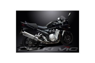 Sistema di scarico completo per Suzuki Gsf1250 Bandit 07-16 Silenziatore Ovale Inox 450mm