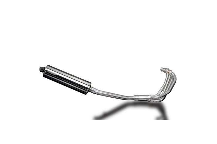 Complete exhaust system for Suzuki Gsx750F Sports 98-06 Stainless Steel Oval Muffler 450mm