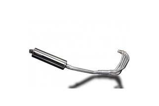 Sistema di scarico completo per Suzuki Gsx750F Sports 98-06 Silenziatore Ovale Inox 450mm