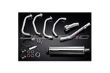 Sistema di scarico completo per Suzuki Gsx750F Sports 98-06 Silenziatore Ovale Inox 450mm