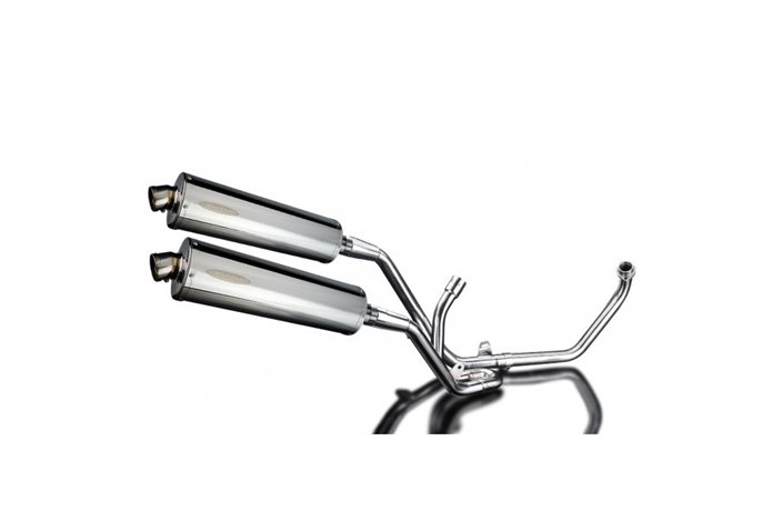 Sistema di scarico completo per Suzuki Sv650 98-02 2-2 450mm Stainless Ovale Bsau Silenziatori