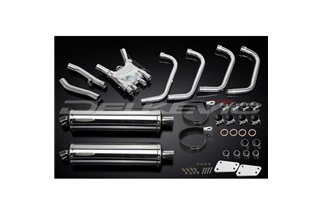 Sistema di scarico completo per Yamaha Xjr1200 4-2 Silenziatori Bsau Ovali Inox 450mm