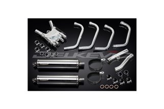 Komplette Abgasanlage für Yamaha Fj1200 3Cv 1988–90 4–2, 450 mm ovale Edelstahl-Schalldämpfer