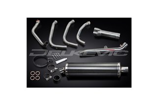 Komplette Abgasanlage für Honda Cbr1100Xx Blackbird 4-1 450mm Carbon Oval Bsau