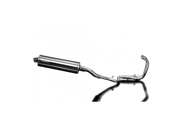 Sistema di scarico completo per Kawasaki Ninja 300 2013-19 2-1 Silenziatore 450mm Stainless Ovale Bsau