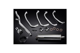 Sistema di scarico completo per Kawasaki Zrx1100 Zrx1200 97-07 4-1 Silenziatore Bsau ovale in acciaio da 450 mm