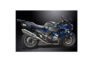 Système d'échappement complet pour Kawasaki Zzr1400 06-07 4-2 silencieux ovales Bsau en acier inoxydable de 450mm