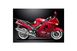 Komplette Abgasanlage für Kawasaki Zzr1100 1990–2001 4–1, 450 mm ovaler Edelstahl-Schalldämpfer