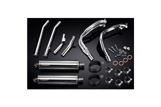 Sistema di scarico completo per Suzuki Gsx1300R Hayabusa 99-07 Decat 4-2 450mm Stainless Ovale Bsau