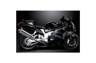 Sistema di scarico completo per Suzuki Gsx1300R Hayabusa 99-07 Decat 4-2 450mm Stainless Ovale Bsau