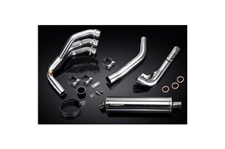 Sistema di scarico completo per Triumph Tiger 800 2010-19 Silenziatore Inox Ovale 450mm