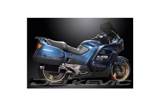 Komplette Abgasanlage für Honda St1100 Pan European 1989–2002, 450 mm ovale Carbon-Schalldämpfer