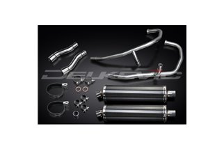 Système d'échappement complet pour silencieux Kawasaki Gpz500S 2-2 450 mm ovales en carbone Bsau